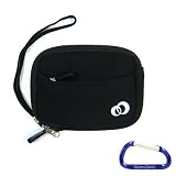 Gizmo Dorks Neoprene Slip Case (Black) with Carabiner Key Chain for the Sanyo Xacti VPC-CA102 Dual Camera