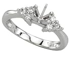 14K White Gold Diamond Engagement Ring Semimount