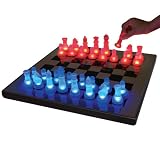 LED Glow Chess Set Tabletop Game Blue/Red Light up Pieces