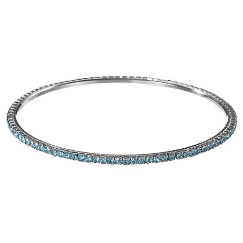 Clear Crystal Bangle - Aqua