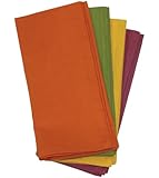 Aunt Martha's Fall Collection Dinner Napkins, Set of 4, Orange, Green, Yellow And Purple