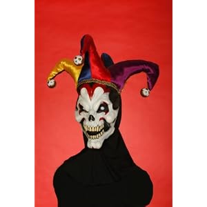 Evil Scary Halloween Bloody Clown Jester Full Head Mask Adult Adt Standard