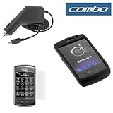 Black Durable Silicone Skin Soft Case + Rapid Car Charger + Clear Reusable  ....