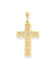 10k Yellow Gold Cross Charm - Religious Jewelry