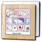 Londons Times Funny Medicine Cartoons - Bipolar Bear - Tile Napkin Holders