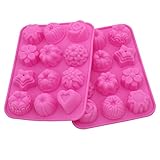 Zicome Set of 2 Flowers Silicone Non Stick Cake Bread Mold Chocolate Jelly Candy Baking Mould