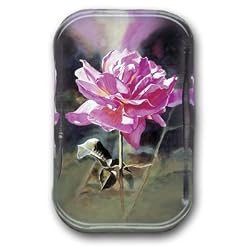 One Pink Rose - Rectangle Glass Paperweight (2-1/2" x 4" x 1")