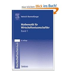 Mathematik f�r Wirtschaftswissenschaftler I: Mit �bungsaufgaben und L�sungen: BD 1