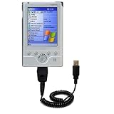 Coiled Power Hot Sync and Charge USB Data Cable w/ Tip Exchange for the Toshiba e310 - Gomadic Brand