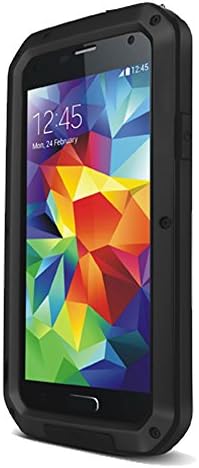 Galaxy S5 Waterproof Case, Pasonomi® [Heavy Duty] Aluminum Hard Metal Corning Gorilla Glass Dustproof Shockproof Water Resistant Protective Case Attached Screen Protector for Samsung Galaxy S5 S V SM-G900 (Black)