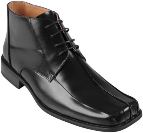 Boston Traveler Mens Topstitched Leather Lace-up Ankle Boots Black 11