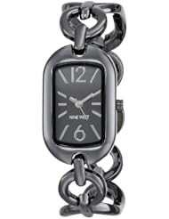 Nine West Womens NW/1573GNGN Gunmetal Link Bracelet Watch