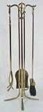 Review Aiden's Hearth  / COLONIAL with OPEN CENTER STAND Fireplace Hearth Woodstove Tool Set - POLISHED IRON / DULL BRASS