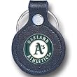 Oakland Athletics Small Leather/Pewter Key Ring - MLB Baseball Fan Shop Sports Team Merchandise