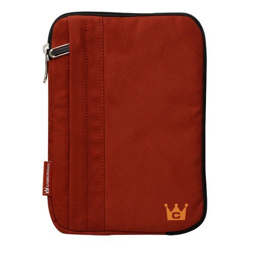 CaseCrown Faux Suede Sleeve Case (Red) to Protect the Samsung USB 2.0 8x DVD Writer External Optical Drive for Mac and PC SE-S084C/RSBN (Gloss Black)