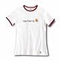 Carhartt WK019 Women's Short Sleeve Ringer Logo T-Shirt Crimson Large