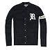 Rugby by Ralph Lauren Men Fashion V-Neck Cardigan Sweater (S, Black)