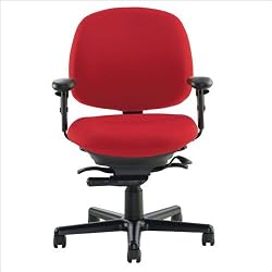 Izzy Centron Chair, Small Back, w/ Arms (Black Fabric)