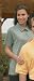 Women's Striped Johnny Collar Golf Shirt