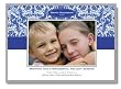 Holiday Photo Cards - 5" x 7" - Photo Blue Toille Greeting Cards Created From Your Favorite Photo - set of 20