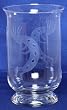Individually Hand Etched Kokopelli Glass Candle Shade 8"H Set of Two