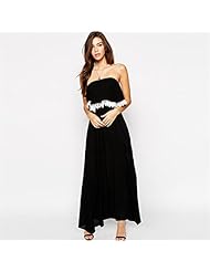 Petite Sexy Bandeau Neck Maxi Dress 