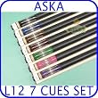 Billiard Pool Cue Stick Set Aska L12 7 pool cue sticks