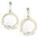 Graduated Faux Pearl and Crystal Bead Hoop Earrings