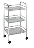 Polder 5128-05 Chrome 3-Shelf Trolley