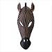 CARVED WOOD AFRICAN TRIBAL ZEBRA MASK WALL PLAQUE DECOR