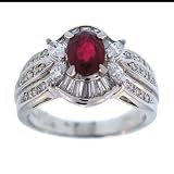 Almaz Platinum Ruby & Diamond Ring (Ruby 1.16ct , Dia .80ct)