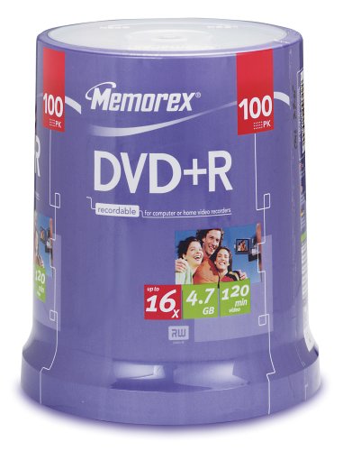 Childrens Toyshop  Electronics : Memorex DVD+R 16x 100pack Cakebox
