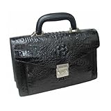 高級クロコダイル セカンドバッグ(背鰐マット) ブラック CBNF7850L-BK