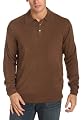 Geoffrey Beene Men's Supersoft Acrylic Jersey Polo Sweater, Walnut, Large