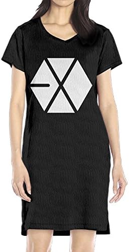 SEVEN 78 Women's Kpop EXO Logo V-Neck Tshirt Dress