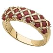 14K Yellow Gold Ruby and Diamond Fashion Ring