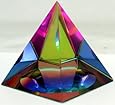 Amlong Crystal Iridescent Pyramid Rainbow Colors With Gift Box, 2.5-Inch