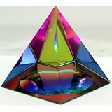 Amlong Crystal Iridescent Pyramid Rainbow Colors With Gift Box, 2.5-Inch