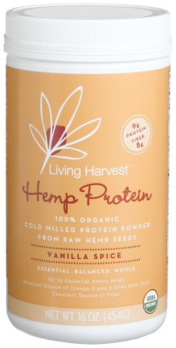 Living Harvest Hemp Protein Powder, Vanilla Spice, 16-Ounce Canister