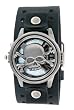 Nemesis Spinning Skull With Black Leather Cuff Watch