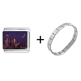 City Of Seattle Italian Charm Bracelet