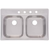 Buy FrankeUSA FDMG804NB Large Double Bowl Stainless Steel 33x22in. Topmount Sink by Franke