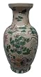 Mandarin ducks, lovebirds, propserity design - hand painted oriental vase 12"H porcelain