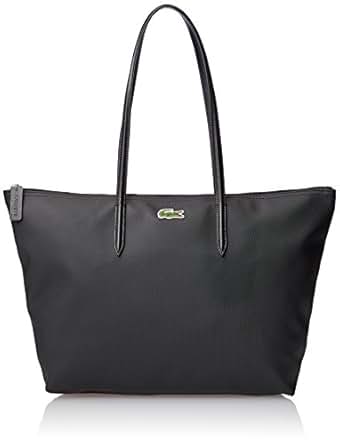 Lacoste Women&#39;s L.12.12 Concept Large Shopping Shoulder Bag, Black, One Size: Handbags: www.bagssaleusa.com