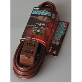 COLEMAN CABLE 9' 16 2 Brown Indoor Cube Tap Extension Cord by Coleman Cable