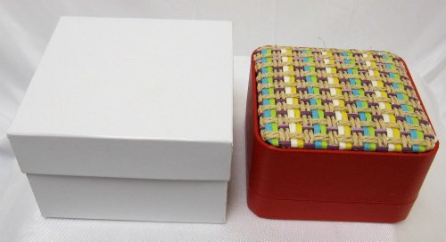 3 PACK Bamboo Top, Suede Inside Watch / Bangle Jewelry Box Red