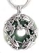  : STERLING SILVER LOVING FAIRY COUPLE ON GREEN AVENTURINE STONE SLIDE PENDANT