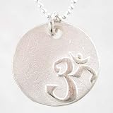  : Round OM (aum) Pendant in Sterling Silver on 16" chain, #8880