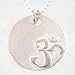 Jewelry : Round OM (aum) Pendant in Sterling Silver on 16' chain, #8880