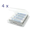 Sanyo Eneloop HR-3UTGA - Pilas AA (Paquete de 16, nuevo modelo con hasta 1500 ciclos de carga, 4 cajas de transporte blancas)